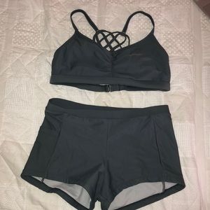 Grey 2 piece bathing suit